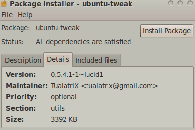 installing ubuntu-tweak