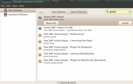Install swf file player on ubuntu 10.04 LTS