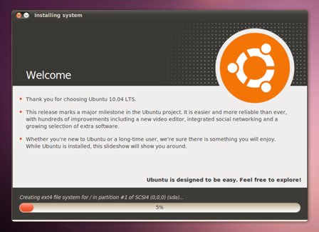 installing ubuntu from usb stick
