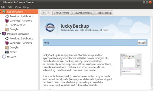 Luckybackup - software on ubuntu