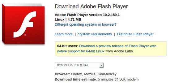 installing adobe flash player on ubuntu 11.04