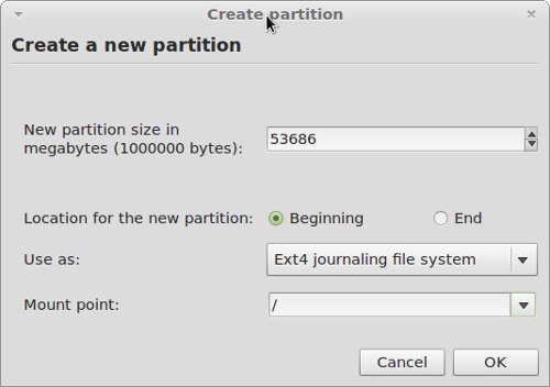 create required partition