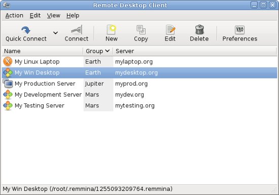 Remmina : Remote desktop client