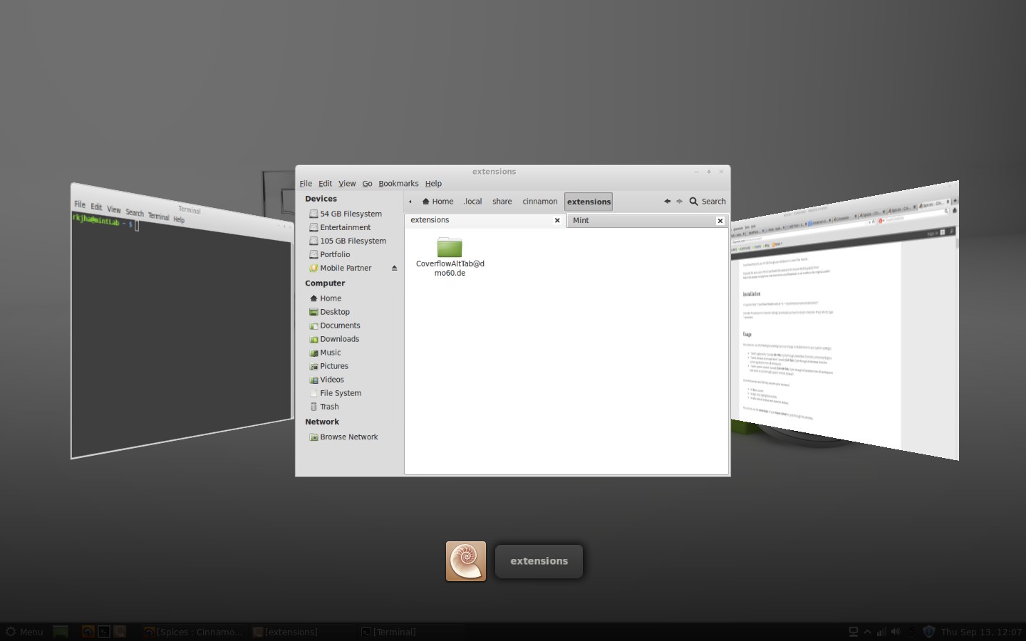 CoverFlow AltTab Extension for Cinnamon Desktop / Linux Mint – SUDOBITS