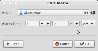 Editing an Alarm in Cuckoo
