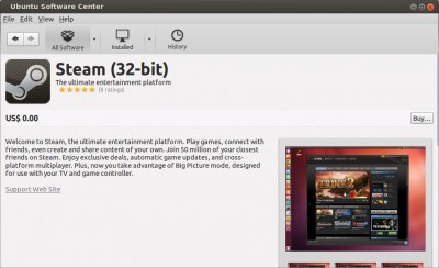 steam in Ubuntu software-center