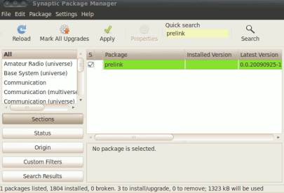 prelink for optimization of ubuntu 10.04