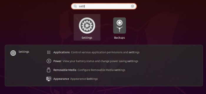 Ubuntu Settings